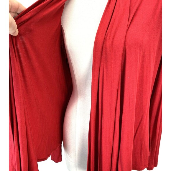 Moa Collection Woman's Cardigan Size 2XL Open Front Shawl Collar Lightweight Red - Picture 2 of 11